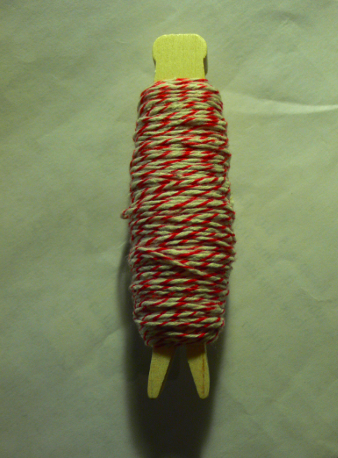 Red and white baker's thread.